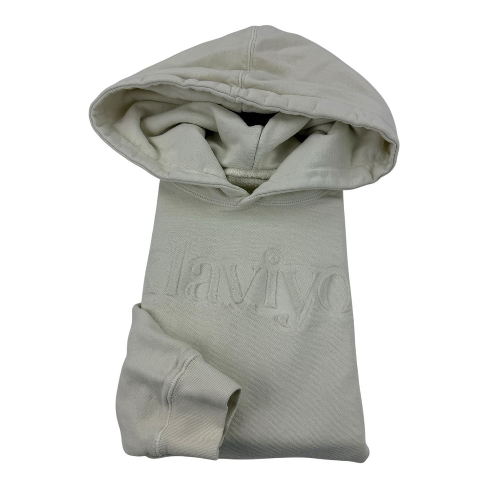 Standard‎ Issue x Klaviyo Cream Heavy Cotton Hoodie Sweatshirt Small Made USA